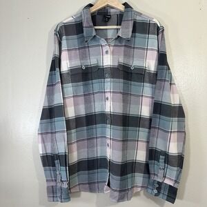 Patagonia Women's XL Fjord Flannel Shirt Women's Plaid Button Up Long Sleeve